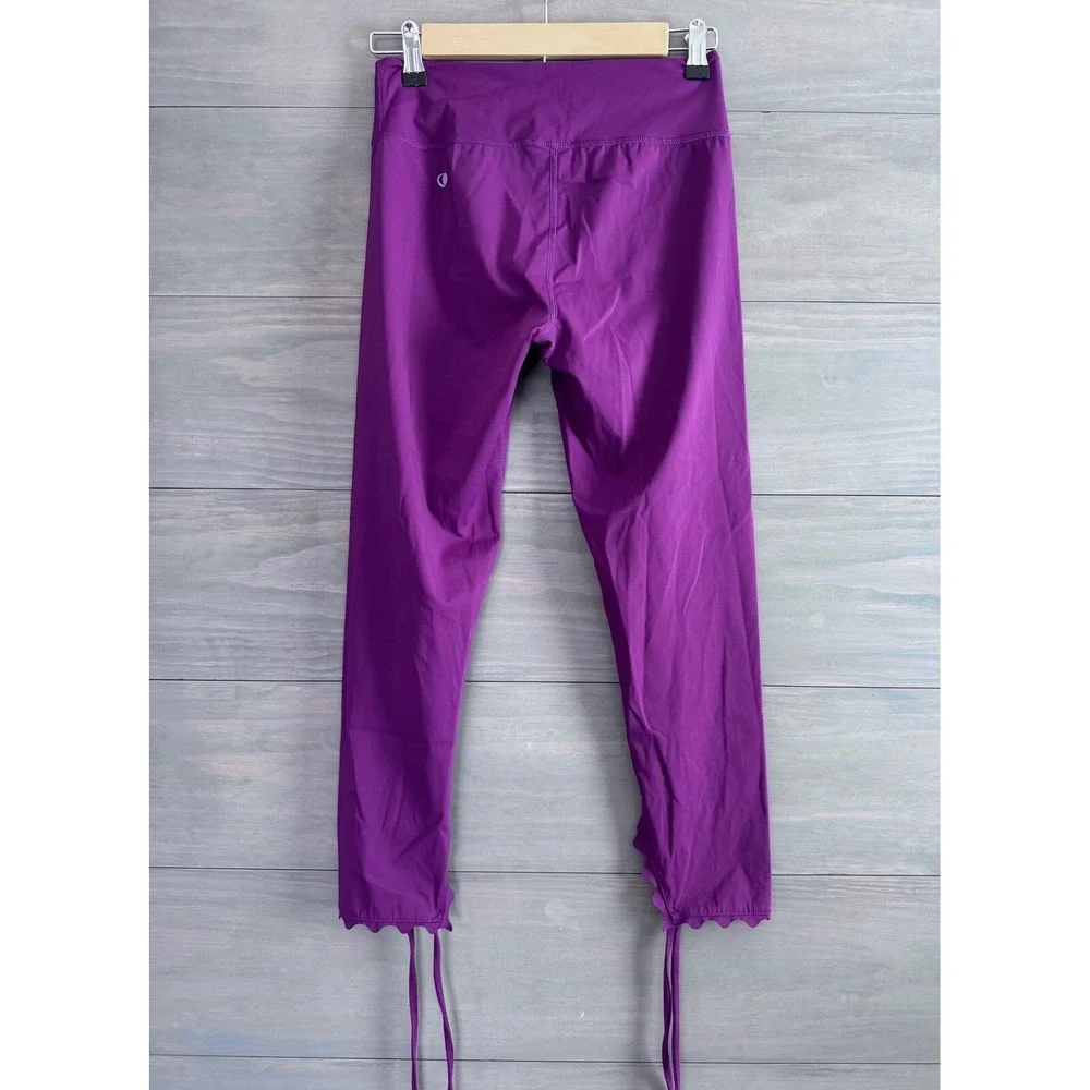 Carbon 38 x Chill By Will Leggings Size 2 Tie Scallop Purple - Picture 5 of 6